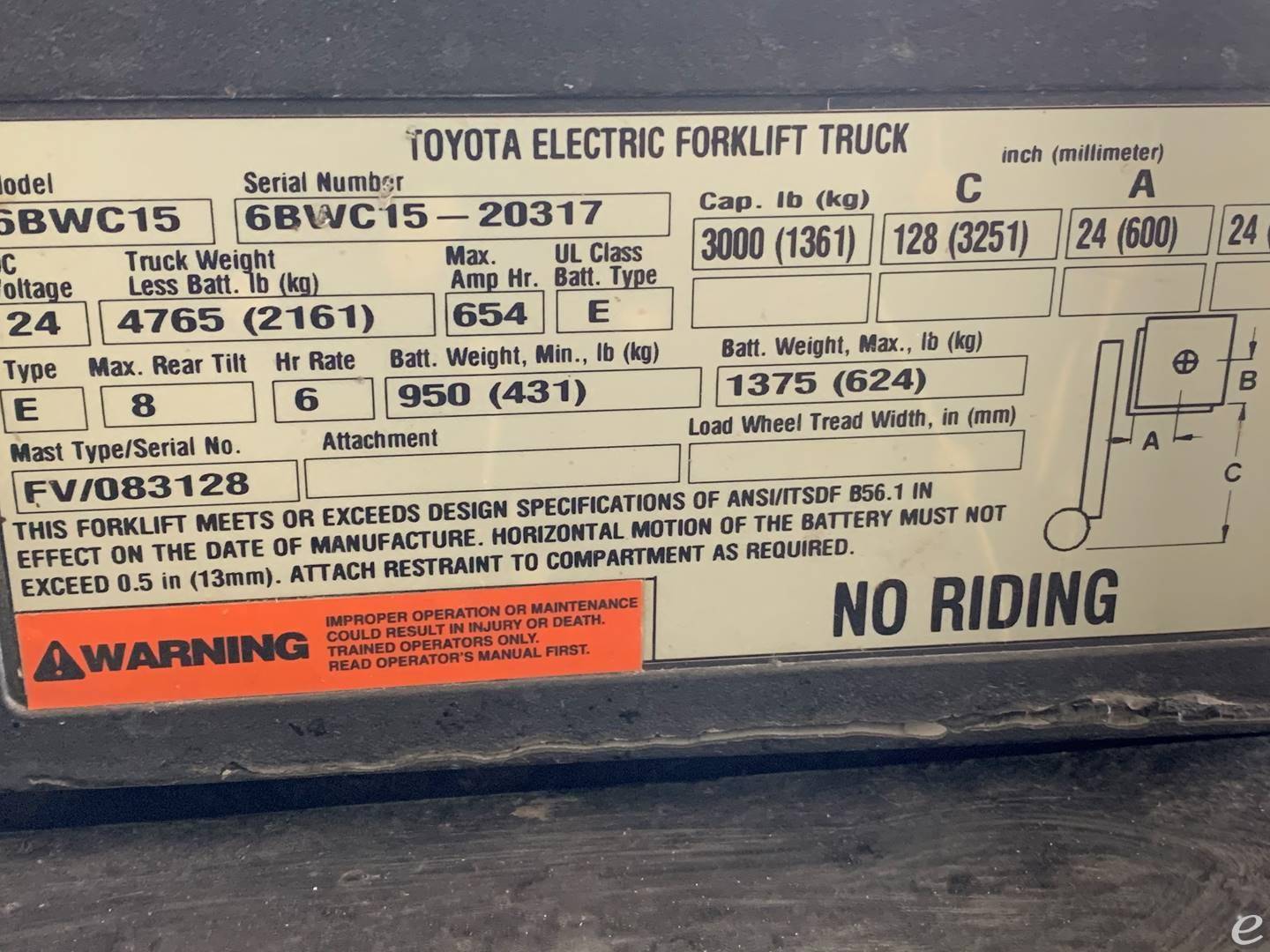 2010 Toyota 6BWC15 Electric Forklift - 123Forklift