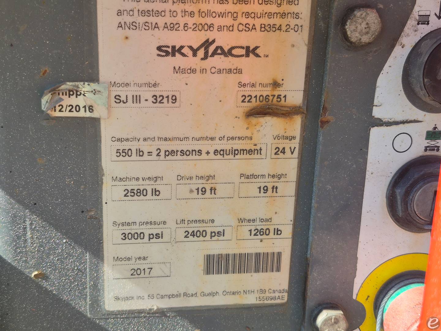 2017 Skyjack SJ1113219