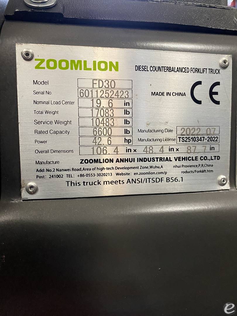 2025 Zoomlion FD30