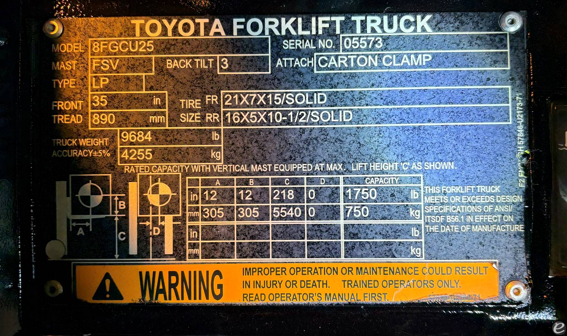 2019 Toyota 8FGCU25