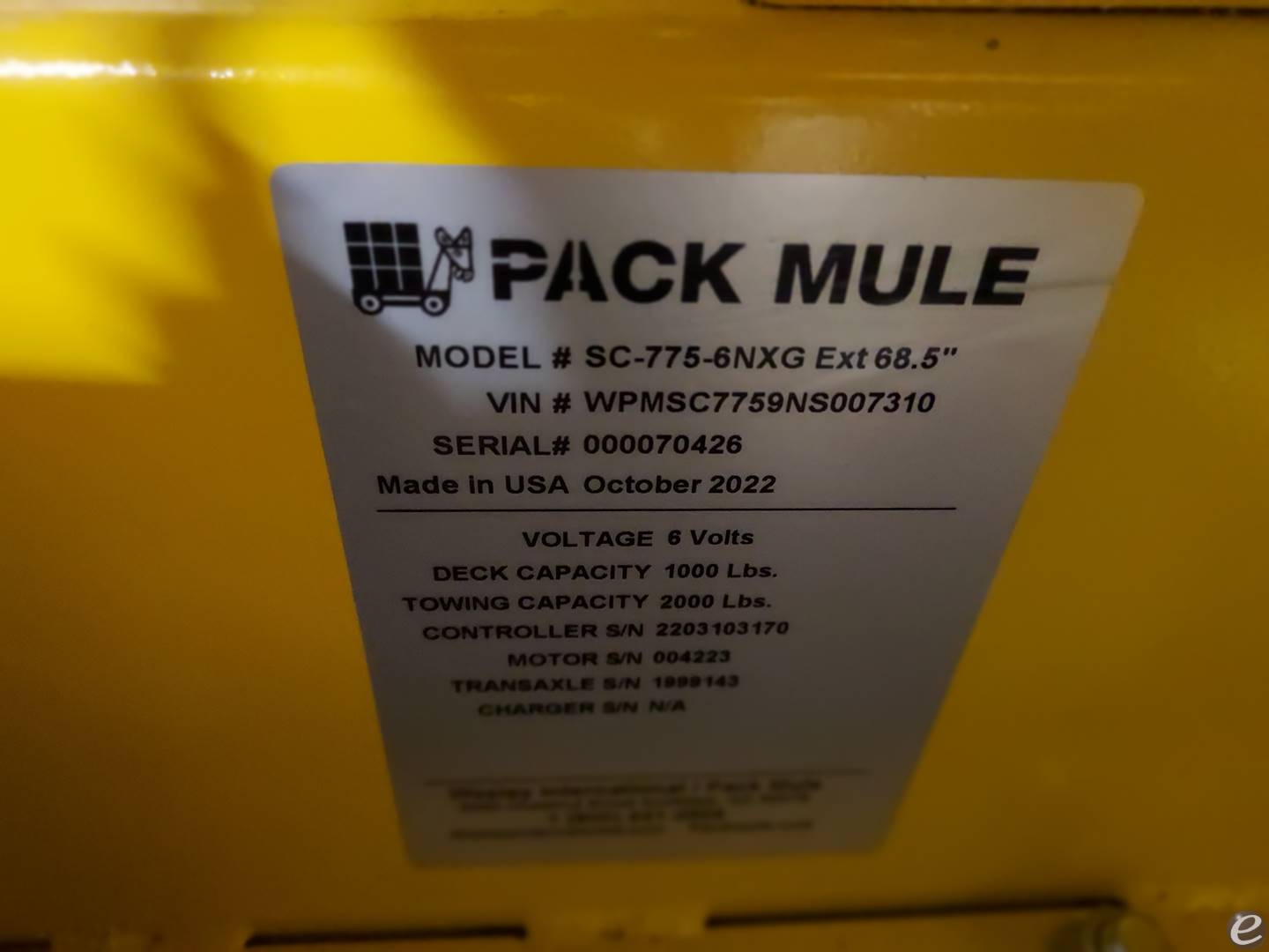 2022 Pack Mule SC-775-6NXG