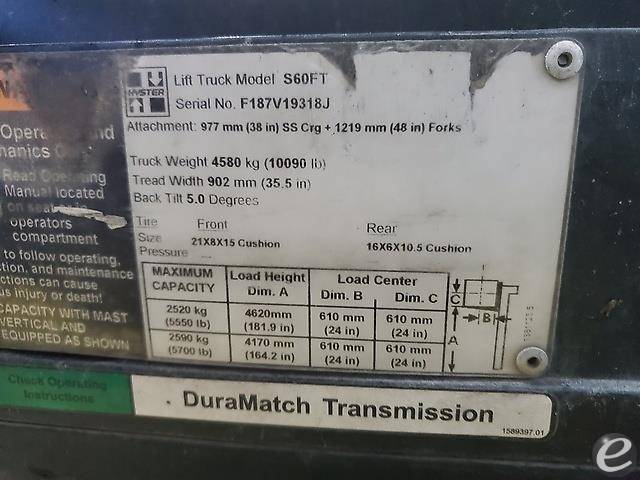 2011 Hyster S60FT LP Gas Forklift - 123Forklift
