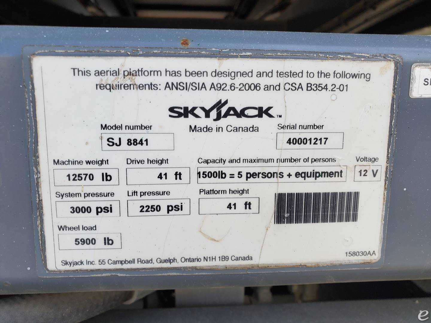 2014 Skyjack SJ8841RT