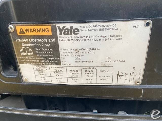 2011 Yale GLP060VXNSV106 LP Gas Forklift - 123Forklift