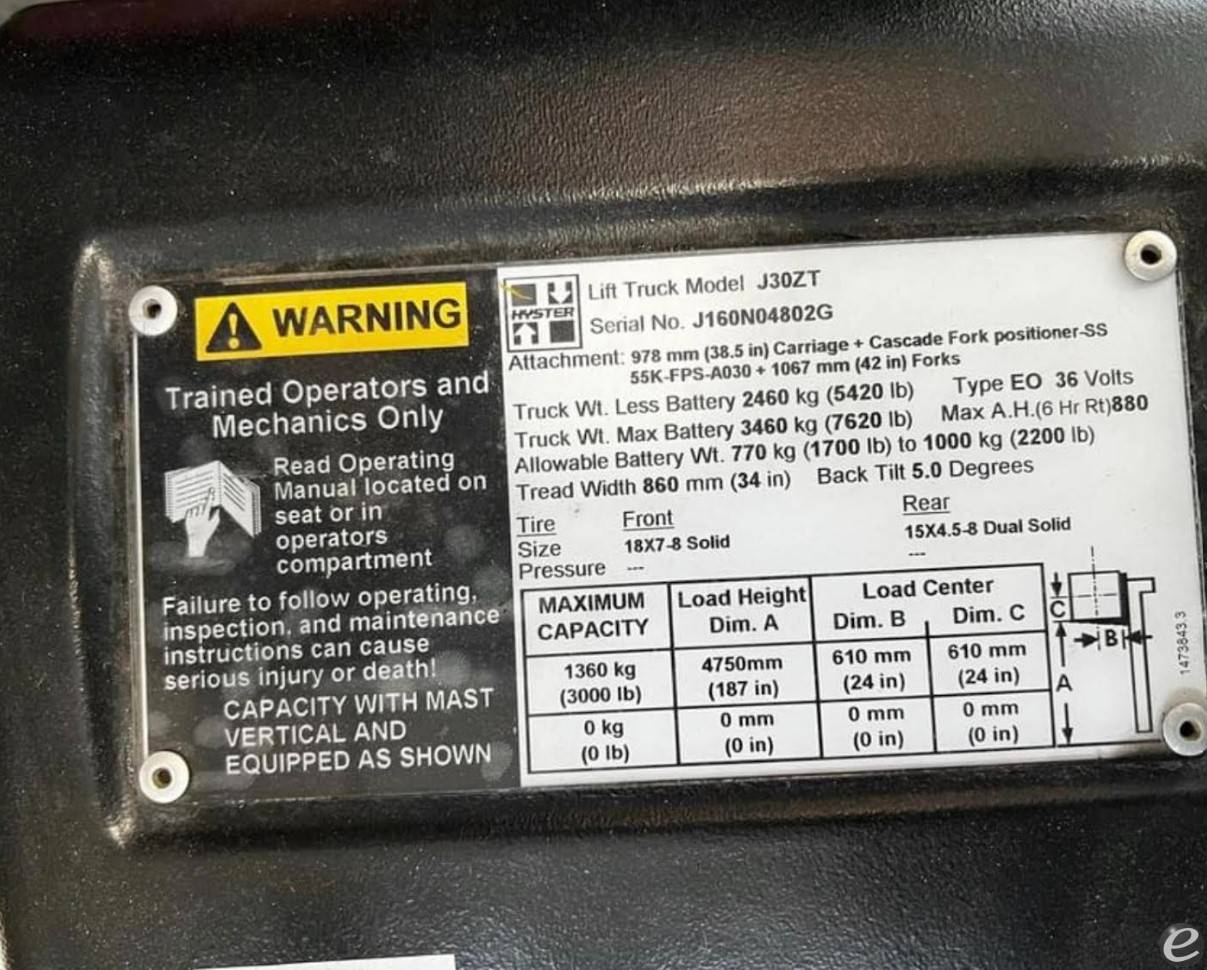2009 Hyster J30ZT