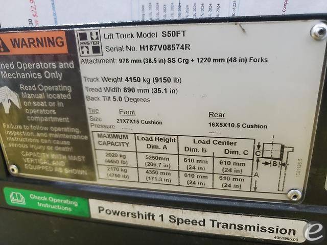 2017 Hyster S50FT LP Gas Forklift - 123Forklift