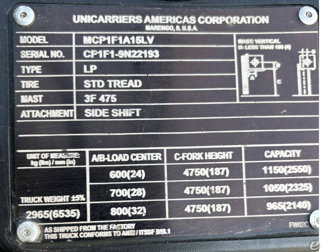 2018 Unicarriers CF30