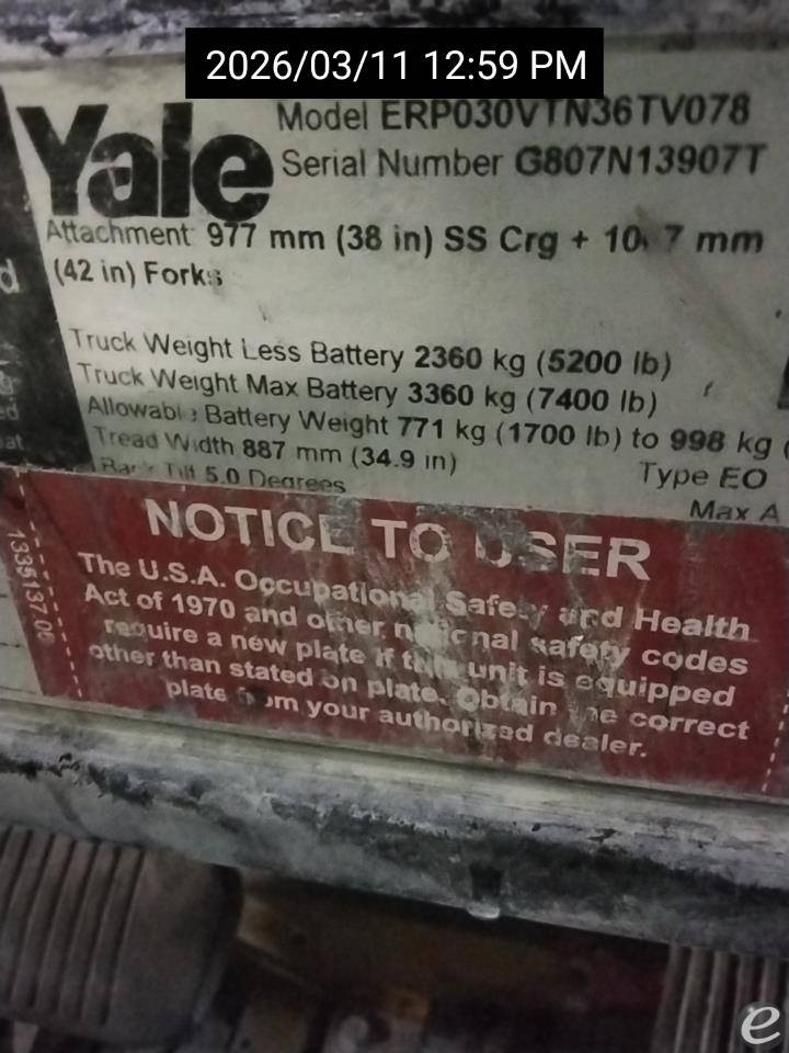 Yale ERP030VT