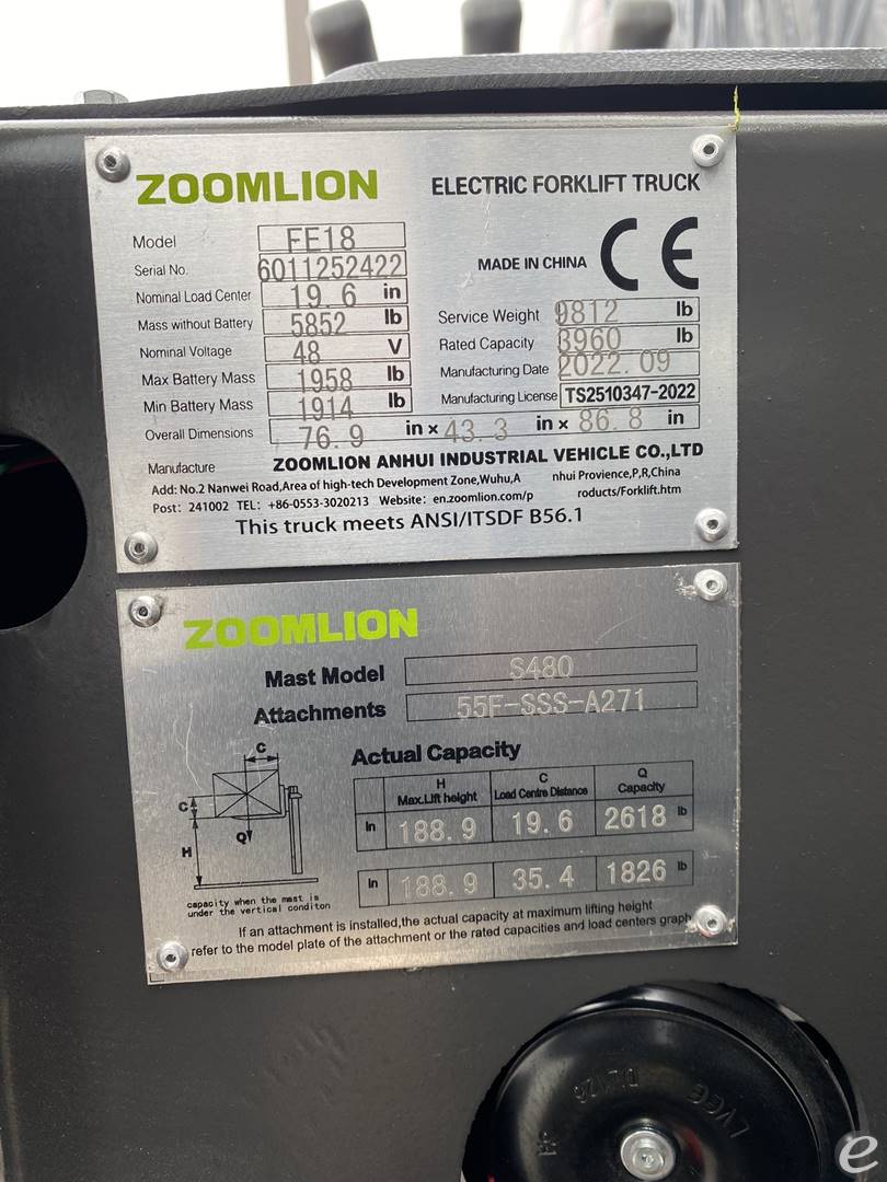 2025 Zoomlion FE18
