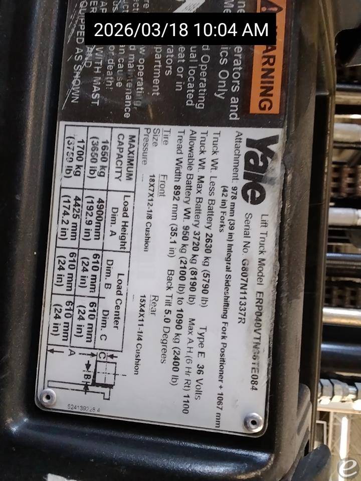 2017 Yale ERP040VT