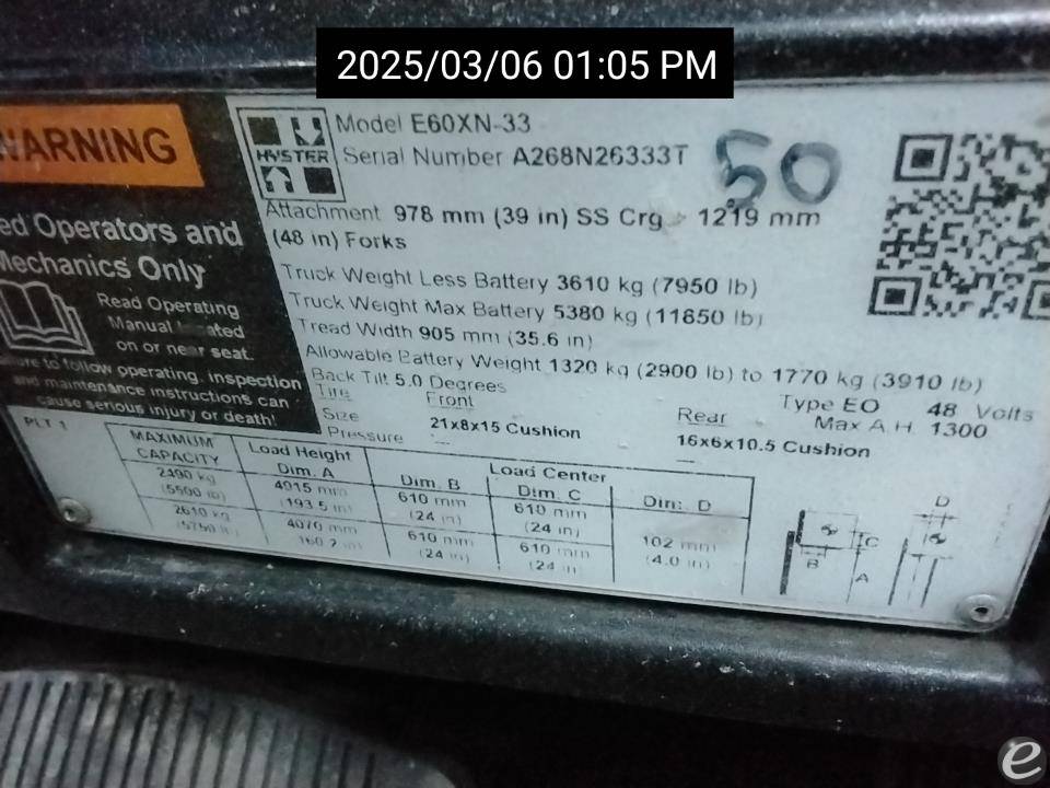 2019 Hyster E60XN