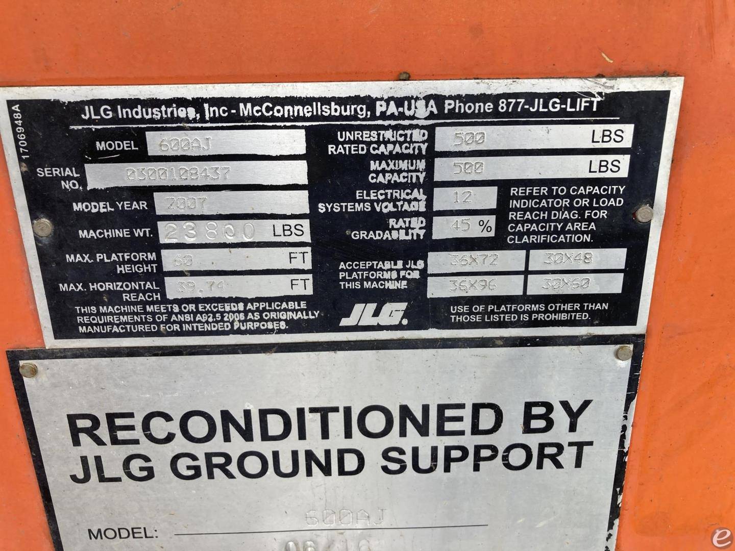 2007 JLG 600AJ