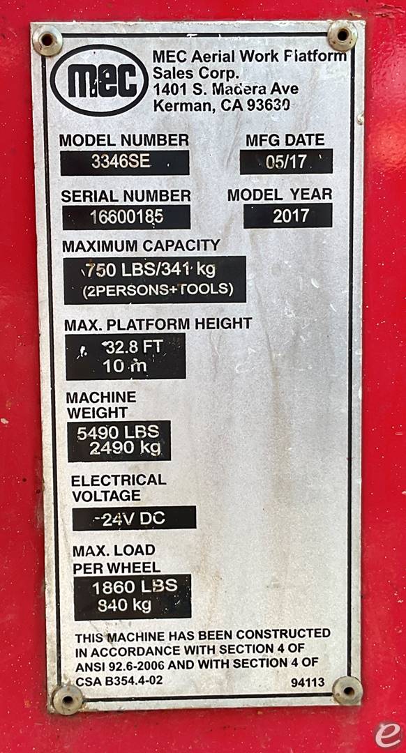 2017 MEC 3346SE