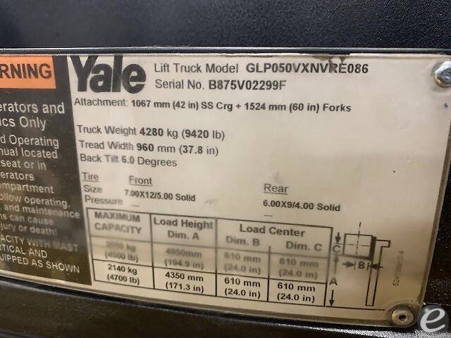 2008 Yale GP050VX LP Gas Forklift - 123Forklift