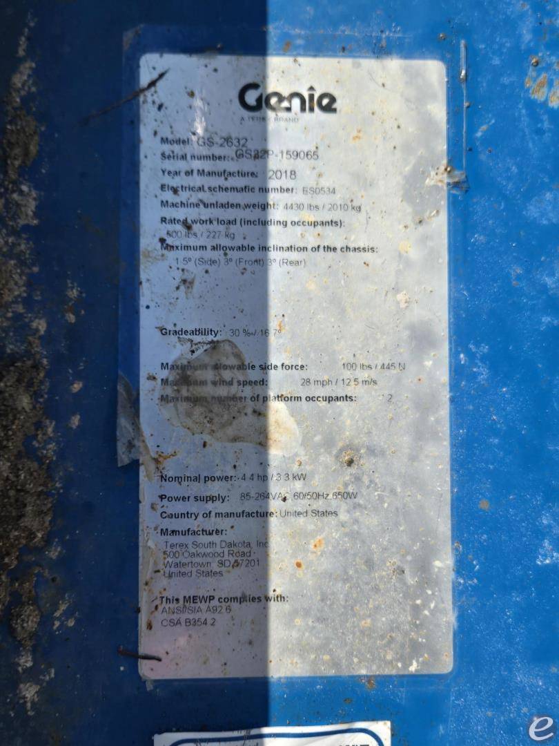 2018 Genie GS2632
