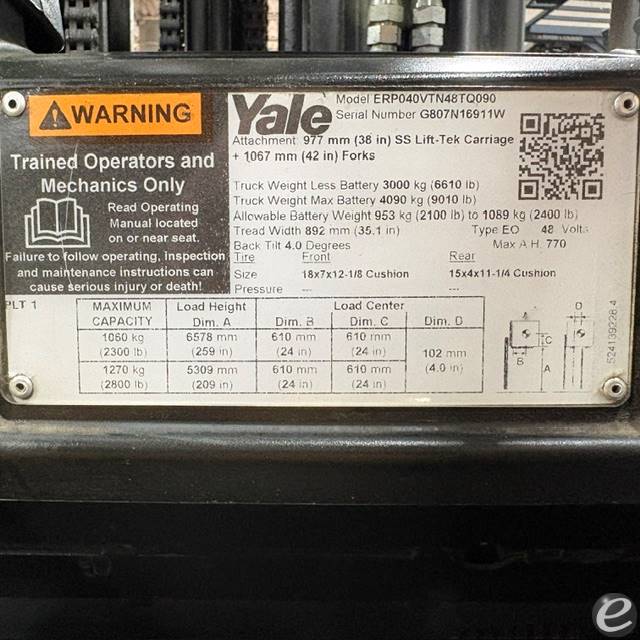 2022 Yale ERP040VT