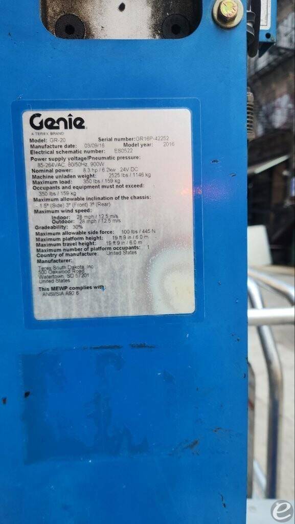 2016 Genie GR20