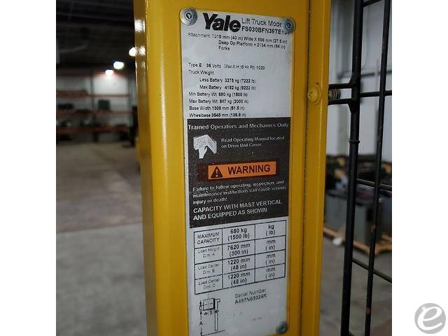 2017 Yale FS030BF Electric Forklift - 123Forklift
