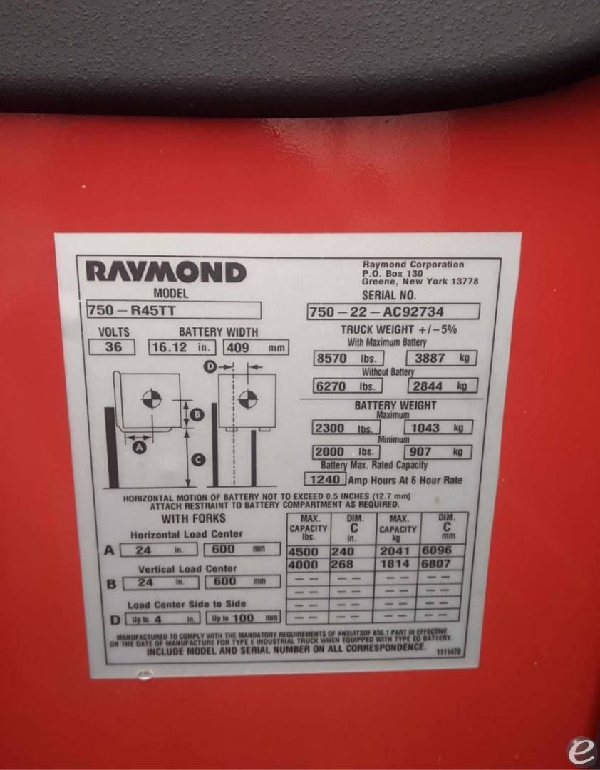 2022 Raymond 750-R45TT