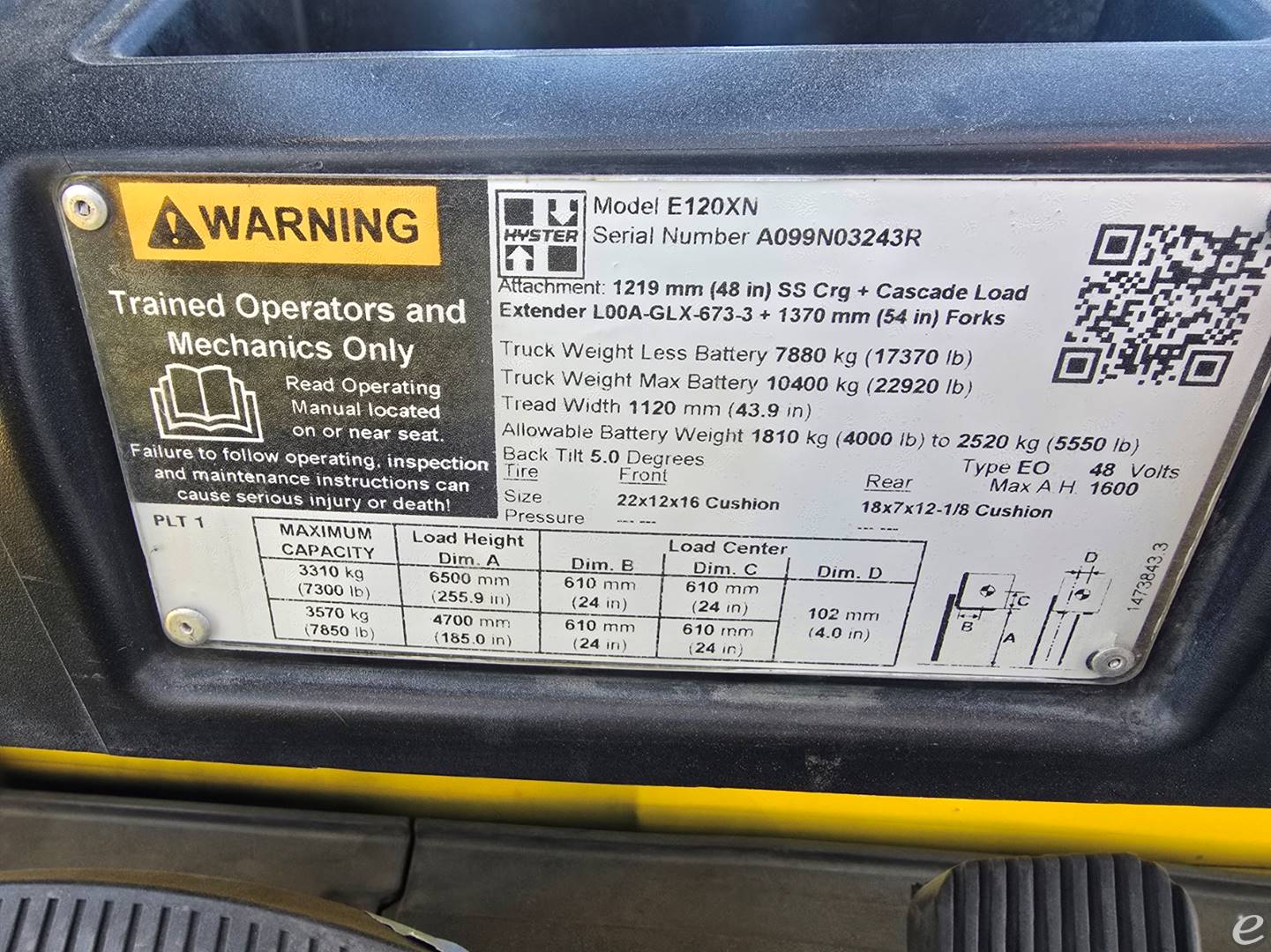 2017 Hyster E120XN