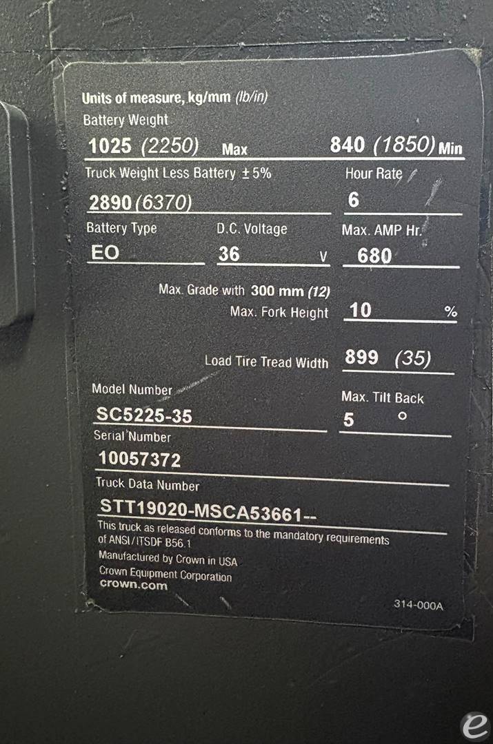 2016 Crown SC5225-35