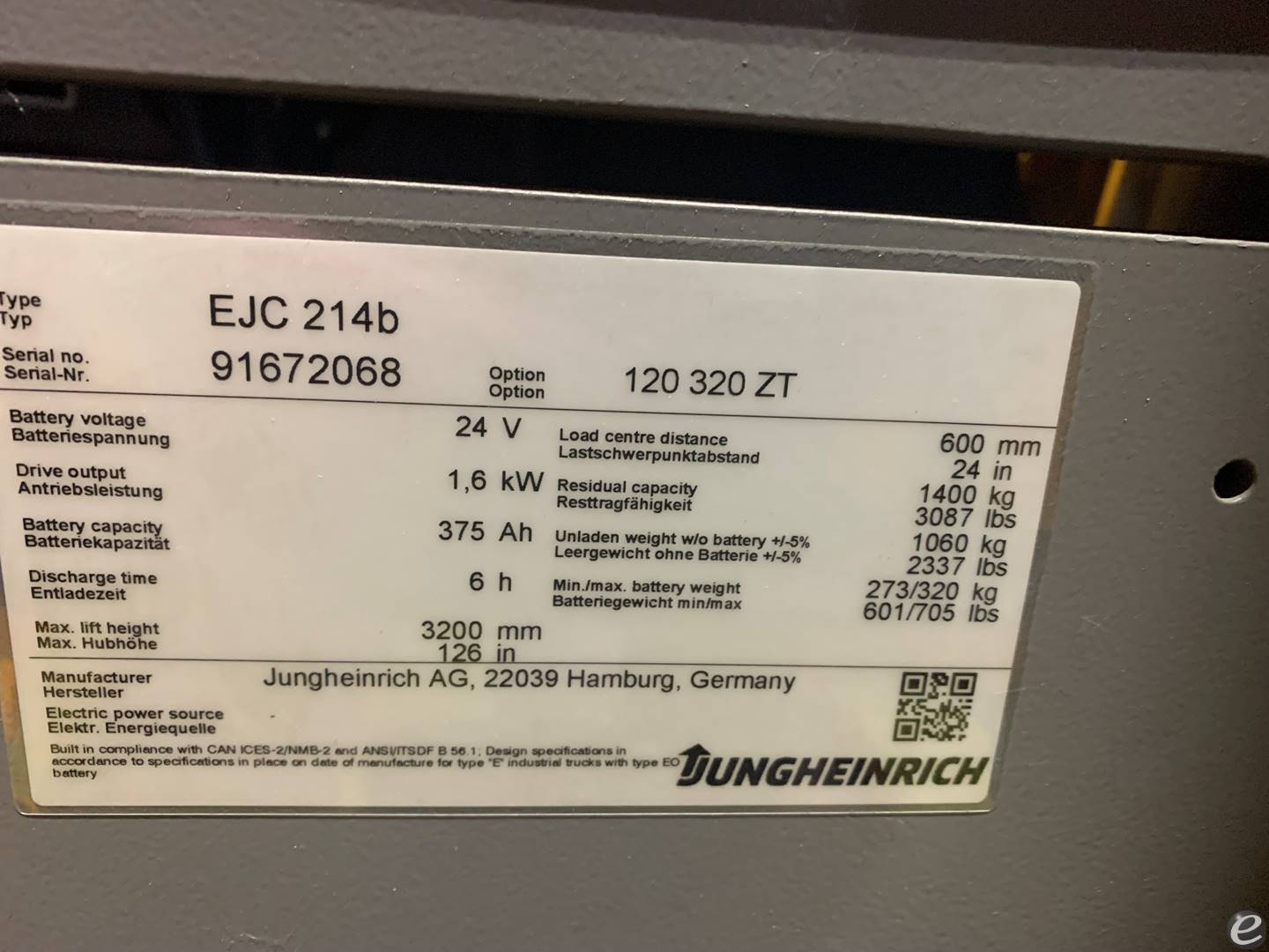 2022 Jungheinrich EJC214B Electric ...