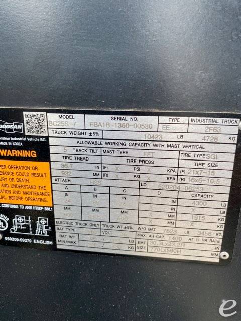 2020 Doosan BC25S-7
