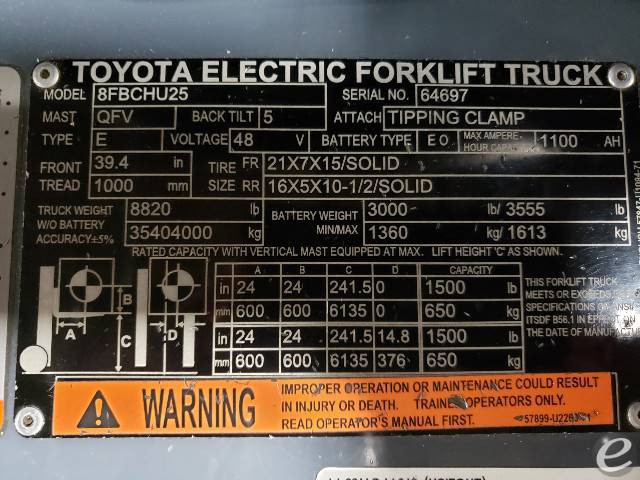2018 Toyota 8FBCHU25
