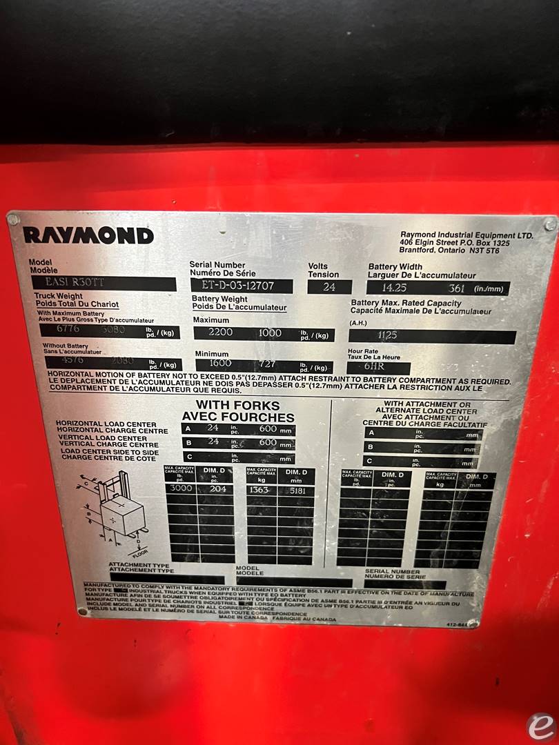  Raymond EASIR30TT Electric Reach Truck - 123Forklift