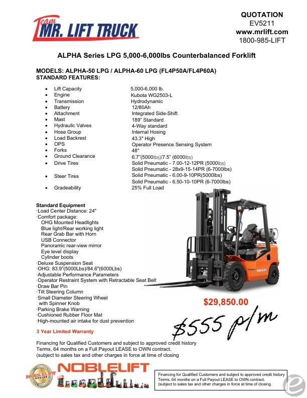 2026 Noblelift ALPHA 50