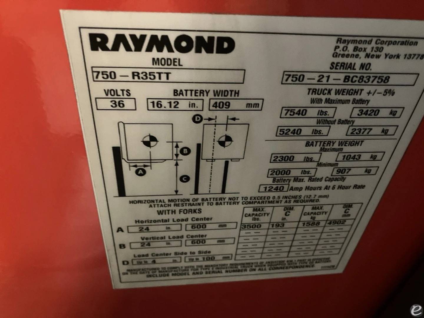 2021 Raymond 750-R35TT