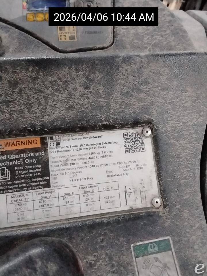 2019 Hyster E40HSD3