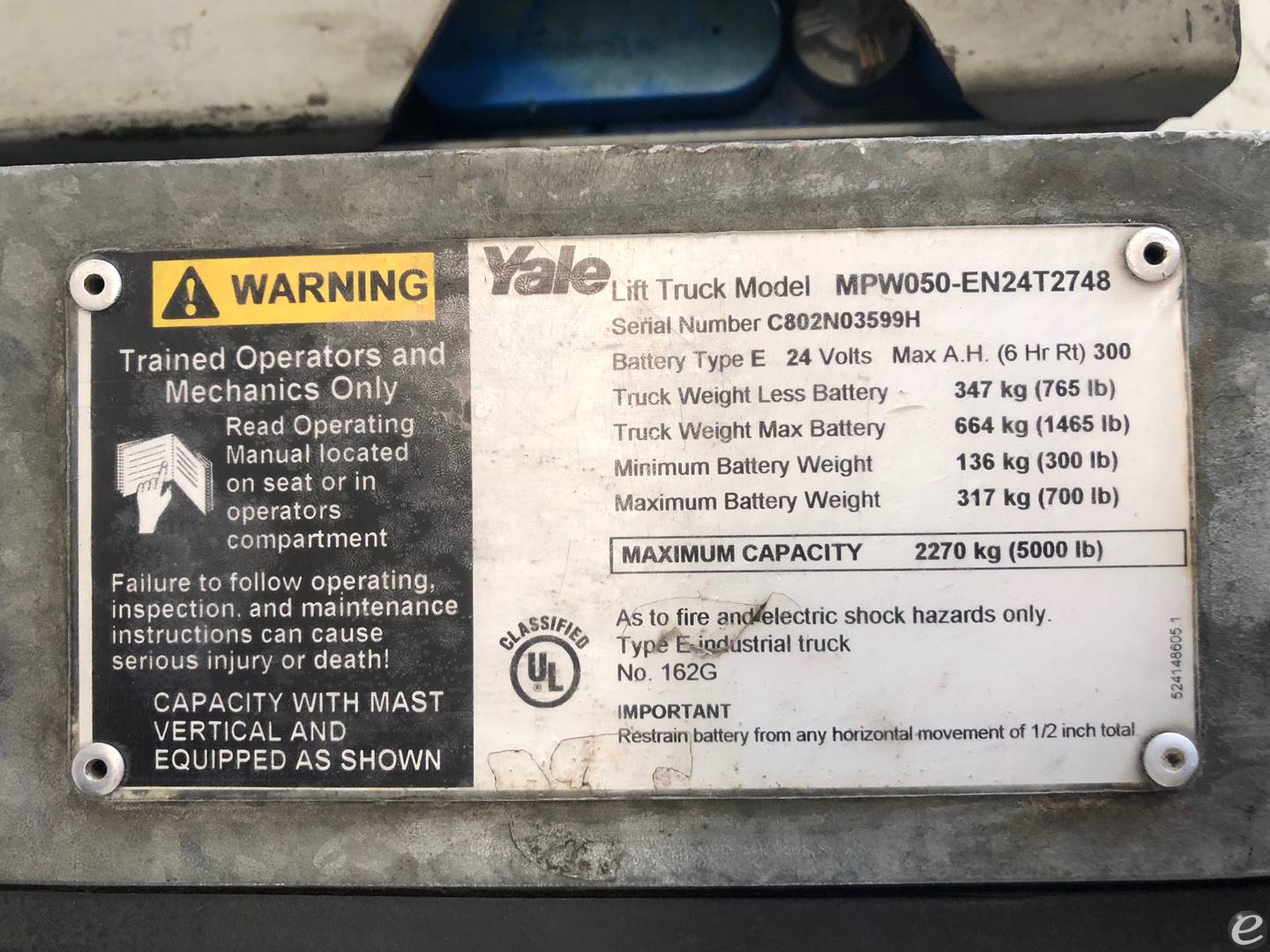 2009 Yale MPW050
