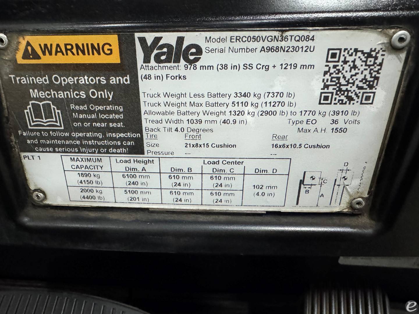 2020 Yale ERC050VG