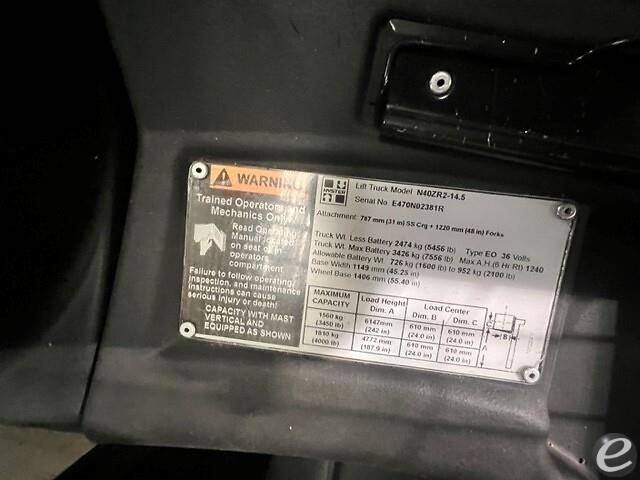 2017 Hyster N40ZR2 Electric Reach Truck - 123Forklift