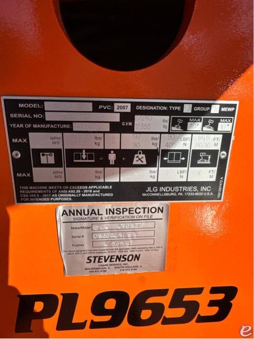 2021 JLG 670SJ