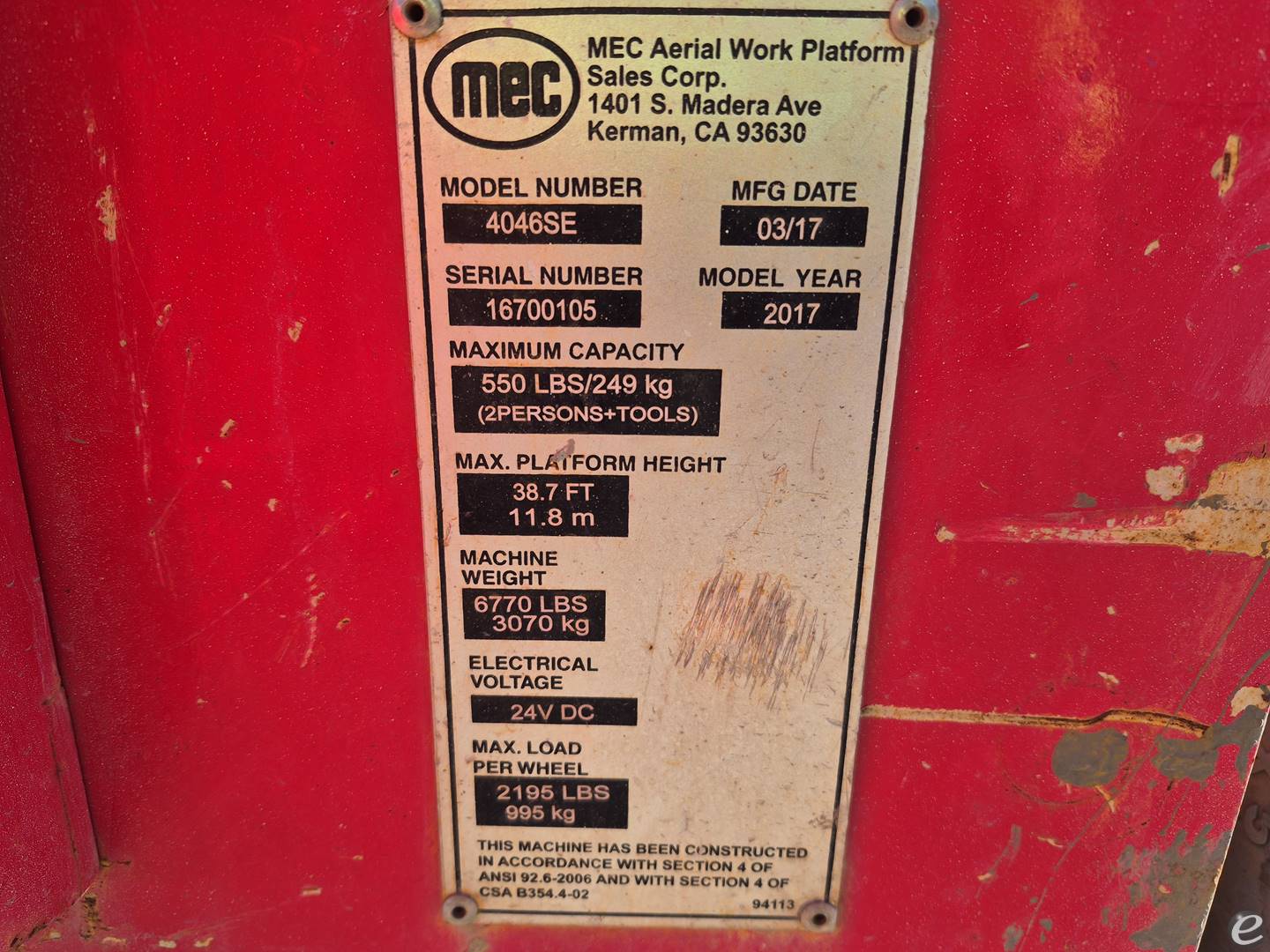 2017 MEC 4046SE