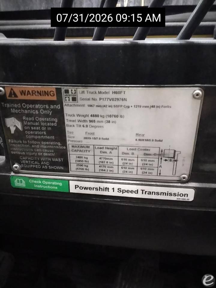 2015 Hyster H60FT