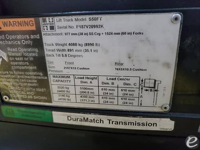 2012 Hyster S50FT LP Gas Forklift - 123Forklift