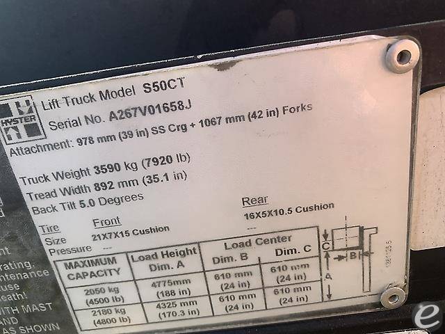 2012 Hyster S50CT LP Gas Forklift - 123Forklift