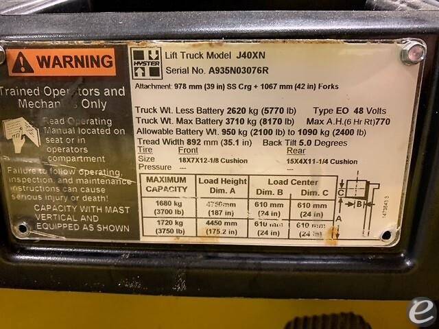 2017 Hyster J40XN