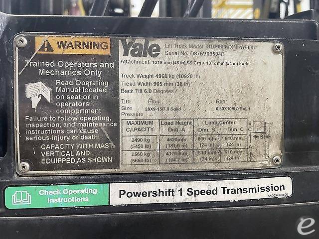 2017 Yale GP060VX Diesel Forklift - 123Forklift