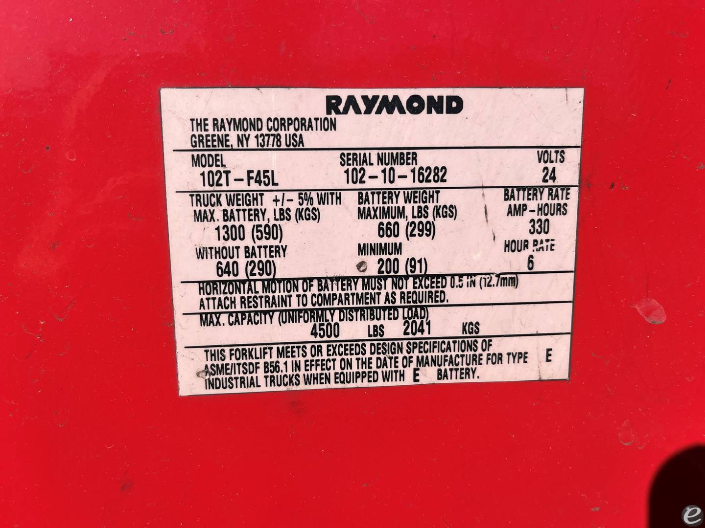 2015 Raymond 102T - F45L