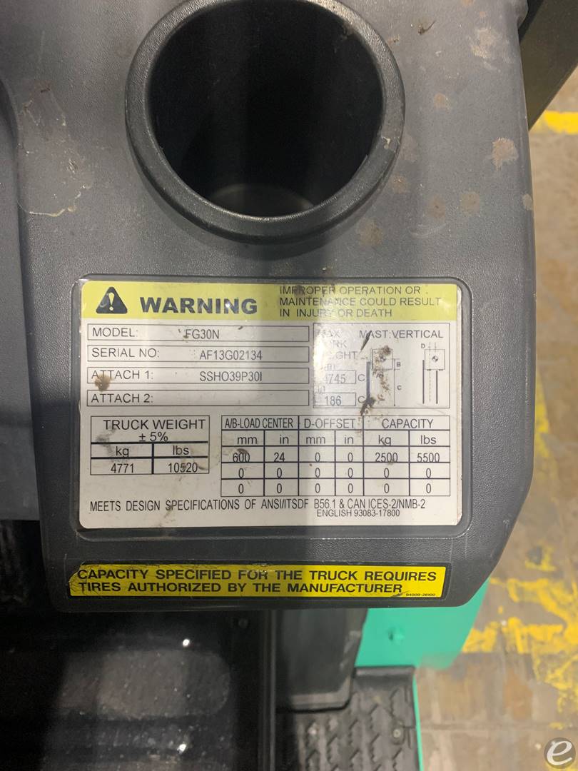 2019 Mitsubishi FG30N5 LP Gas Forklift - 123Forklift