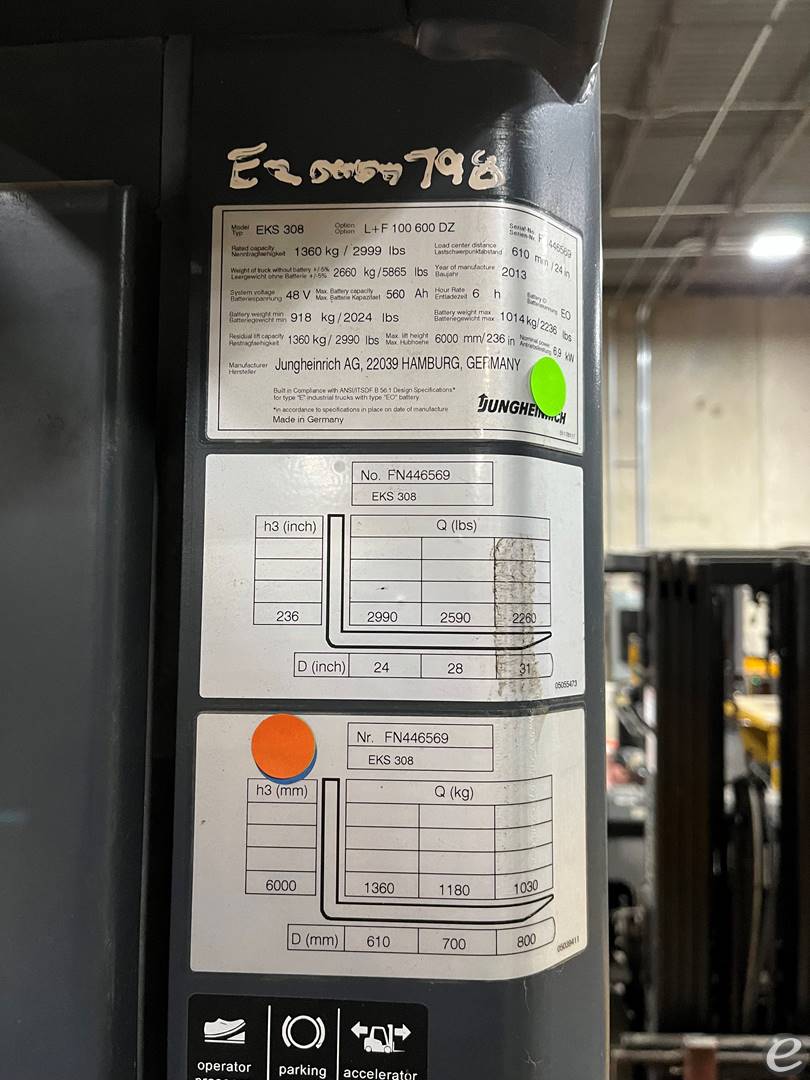 2013 Jungheinrich EKS308  Electric Order Picker - 123Forklift