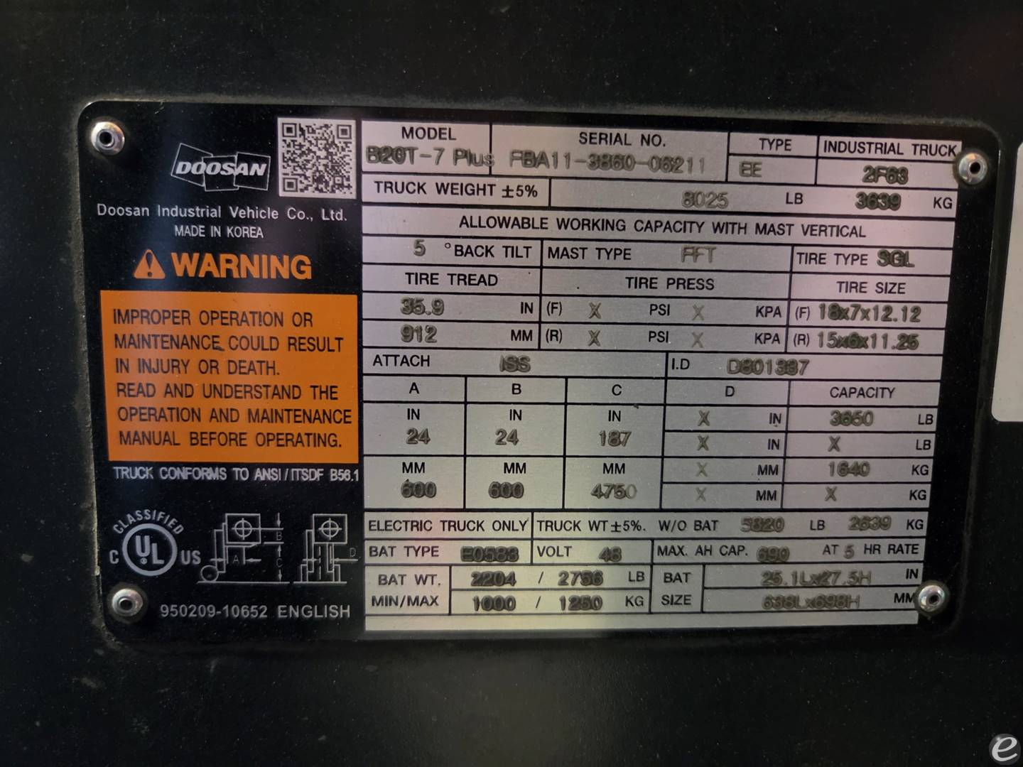 2022 Doosan B20T-7 PLUS (EE)