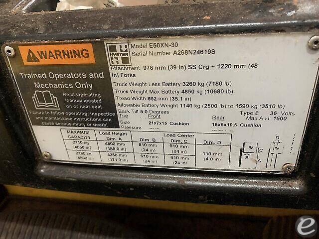 2018 Hyster E50XN