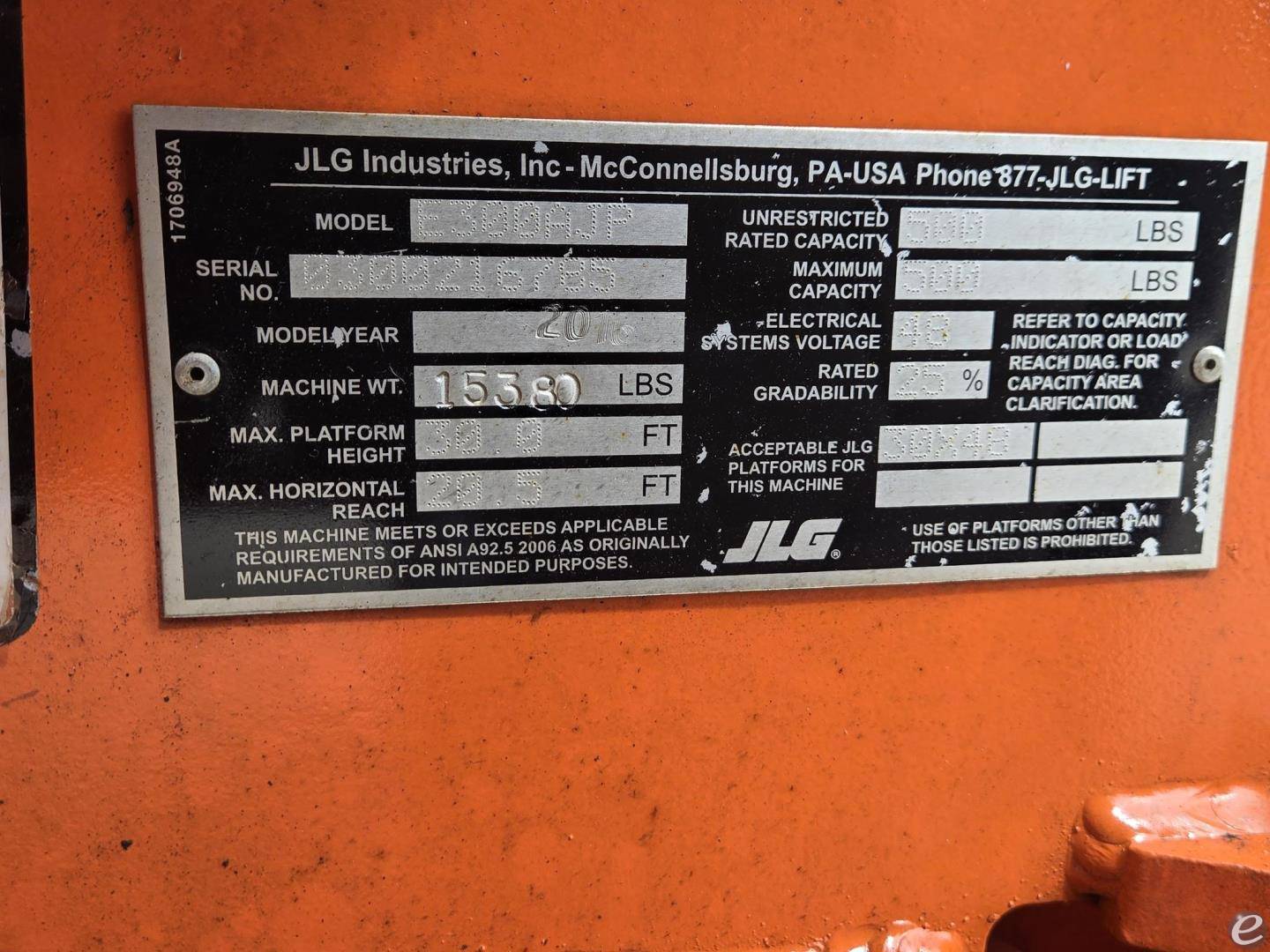 2016 JLG E300AJP