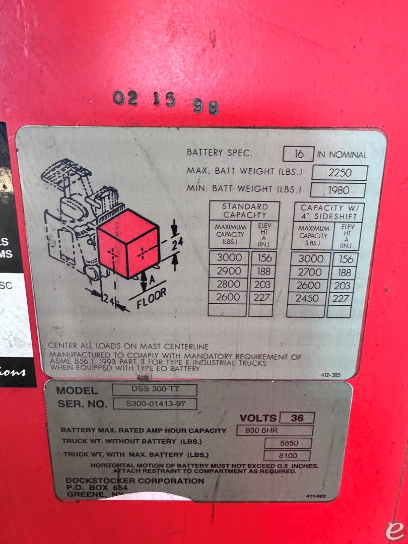 1998 Raymond DSS 300TT Electric Forklift - 123Forklift