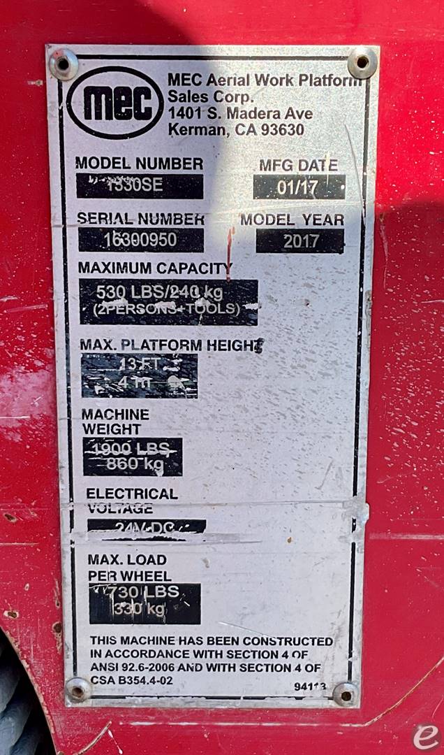 2017 MEC 1330SE